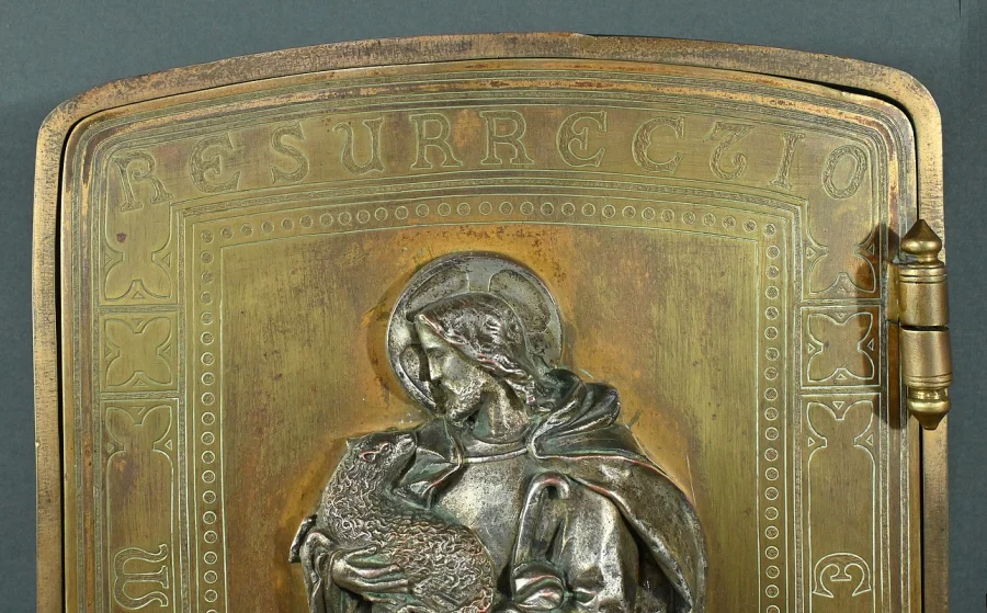 Porte de Tabernacle en Bronze, signé J. Vallet – Fin XIXe