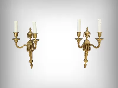ПАРА НАСТЕННЫХ СВЕТИЛЬНИКОВ В СТИЛЕ ЛЮДОВИКА XVI