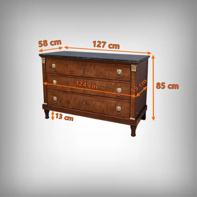 Commode Retour d’Égypte en Acajou, époque Empire – Début XIXe