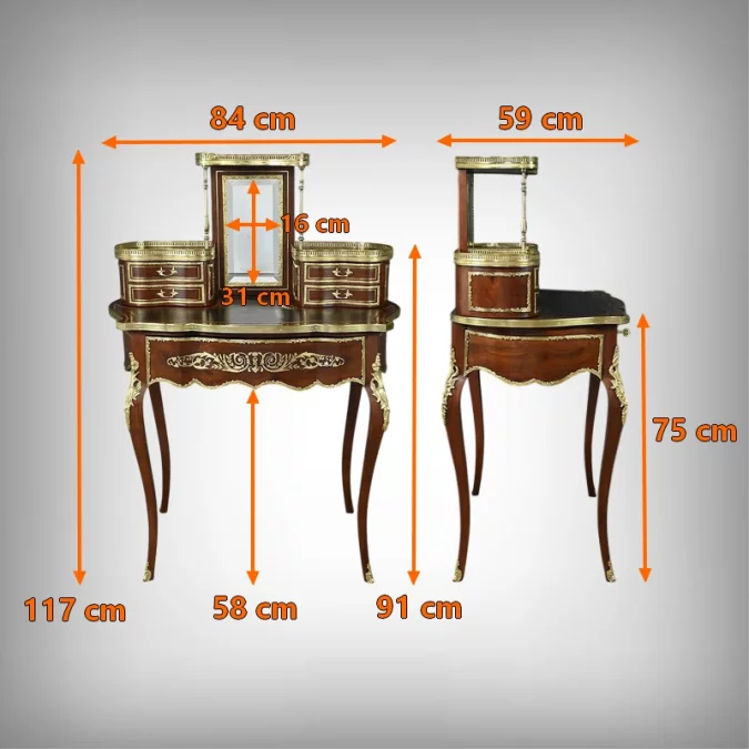 Petit Bureau de Dame en Acajou, époque Napoléon III – 2ème partie XIXe