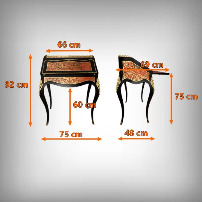 Bureau de Dame en Marqueterie « Boulle », Napoléon III – Milieu XIXe