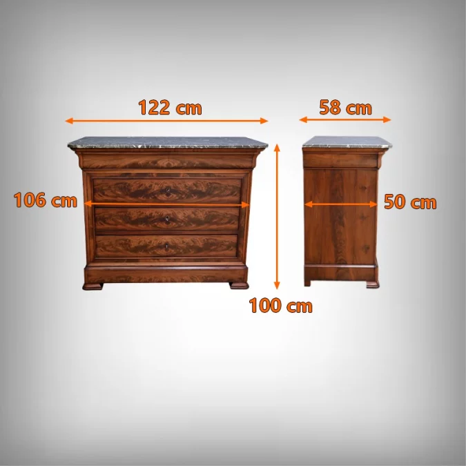 Commode en Acajou, style Louis-Philippe – Fin XIXe