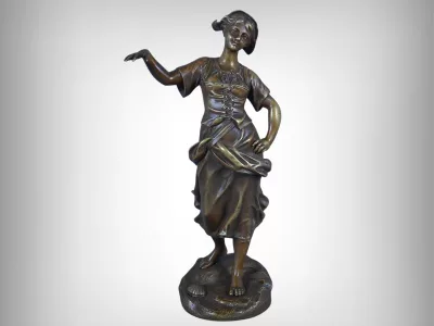 Bronze « La Pêcheuse », signé H. Giraud – 2ème partie XIXe