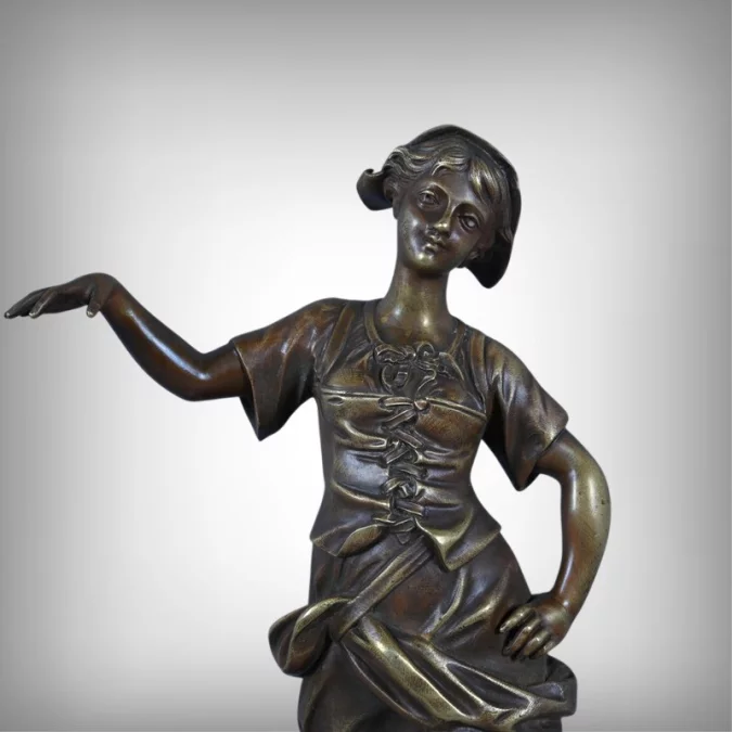 Bronze « La Pêcheuse », signé H. Giraud – 2ème partie XIXe