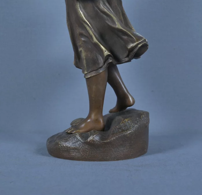 Bronze « La Pêcheuse », signé H. Giraud – 2ème partie XIXe