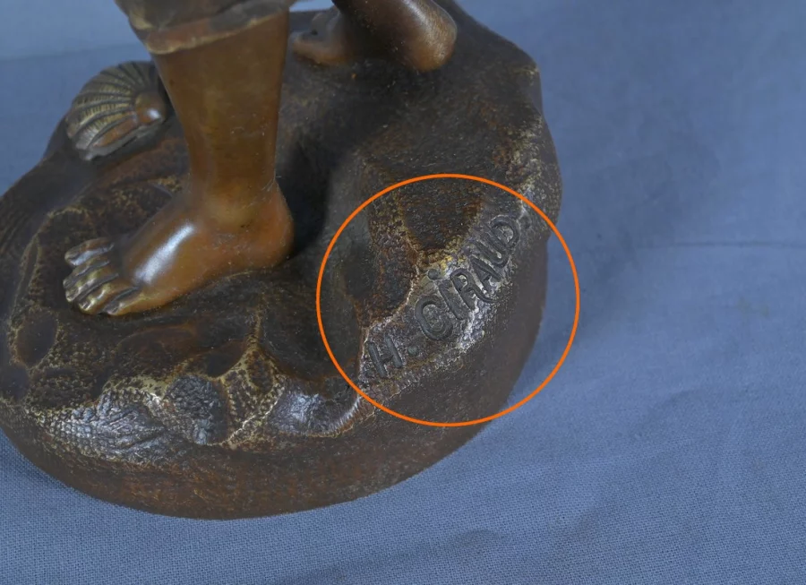 Bronze « La Pêcheuse », signé H. Giraud – 2ème partie XIXe