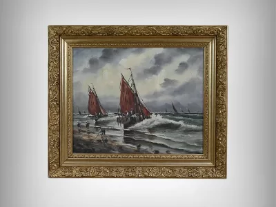 Картина маслом на холсте, подписана Л. Генри.