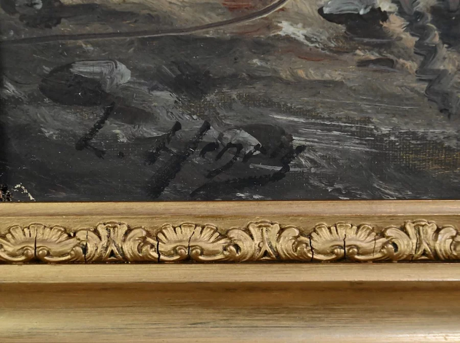 Картина маслом на холсте, подписана Л. Генри.