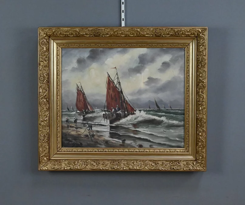 Картина маслом на холсте, подписана Л. Генри.