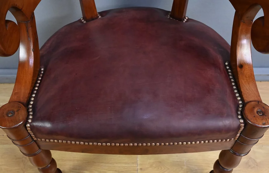 Fauteuil de Bureau en Acajou, époque Restauration – Début XIXe
