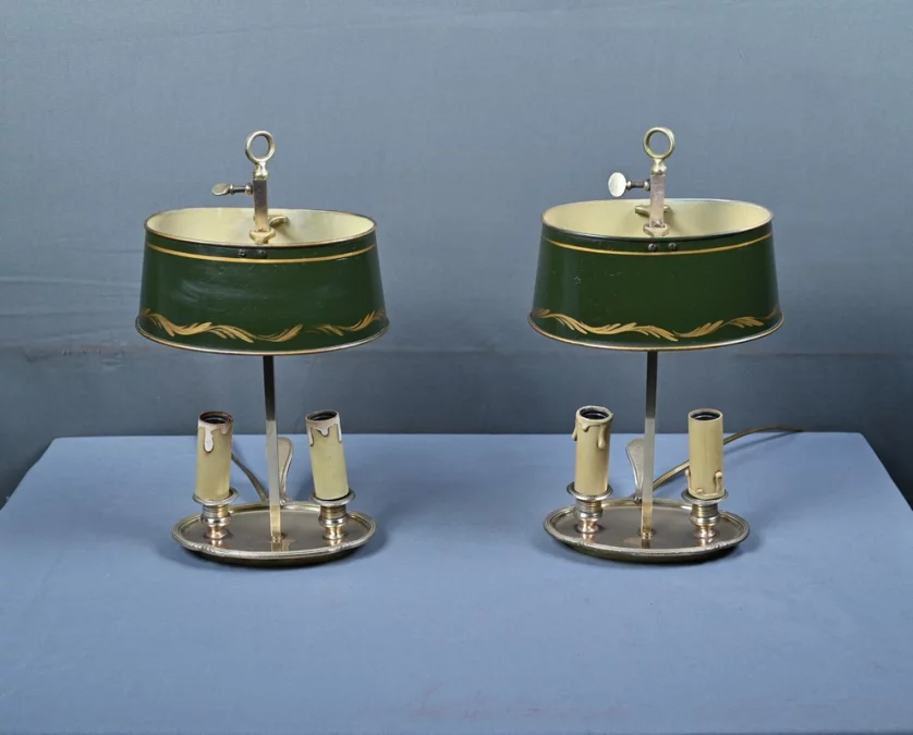 Paire de Lampes « Bouillotte » en Laiton, style Empire – Début XXe