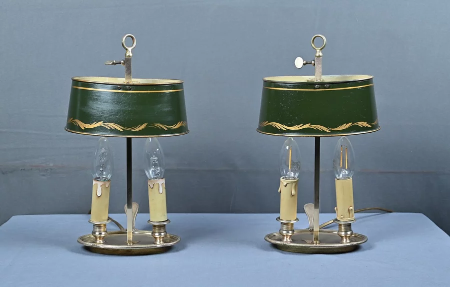 Paire de Lampes « Bouillotte » en Laiton, style Empire – Début XXe