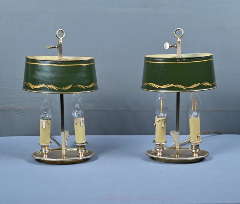 Paire de Lampes « Bouillotte » en Laiton, style Empire – Début XXe