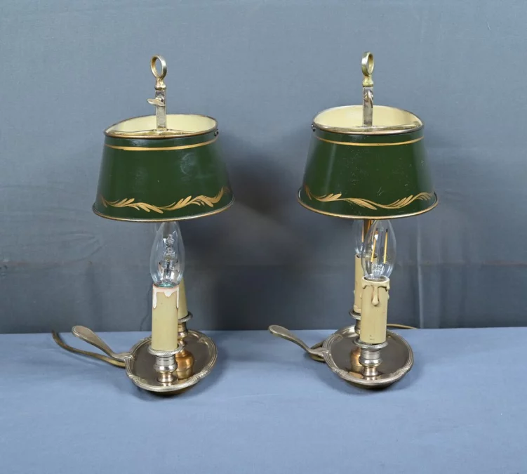 Paire de Lampes « Bouillotte » en Laiton, style Empire – Début XXe