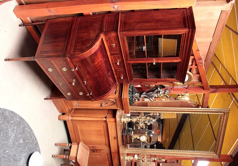 Bureau Cylindre Louis XVI en Acajou de Cuba XVIIIe