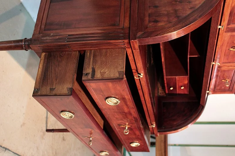 Bureau Cylindre Louis XVI en Acajou de Cuba XVIIIe