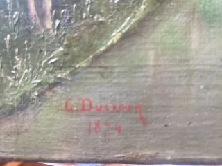 Huile sur toile signée Ducrocq 1874