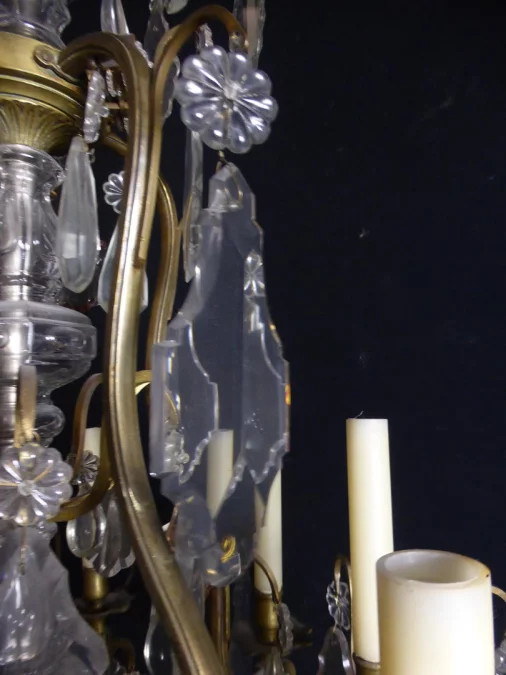 LUZ DE BRONCE Y CRISTAL DEL SIGLO XIX