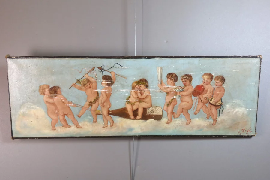 ÓLEO SOBRE LIENZO REPRESENTANDO QUERUBINES