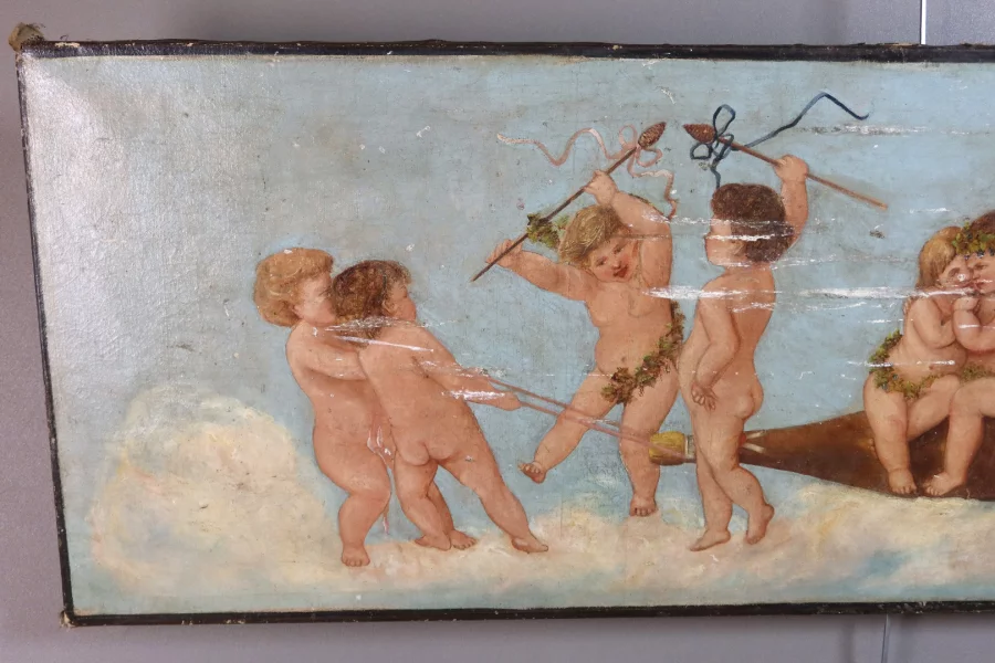 ÓLEO SOBRE LIENZO REPRESENTANDO QUERUBINES