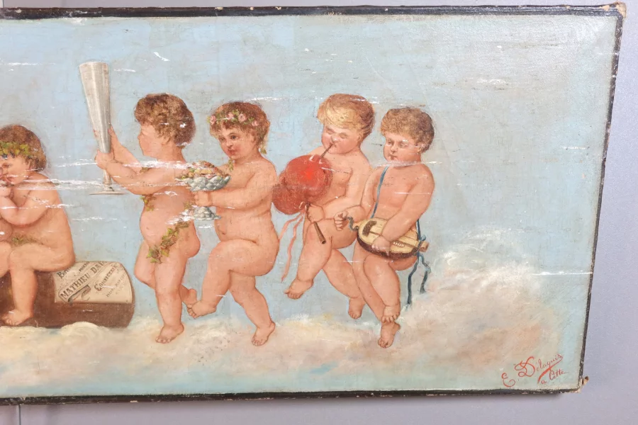 ÓLEO SOBRE LIENZO REPRESENTANDO QUERUBINES