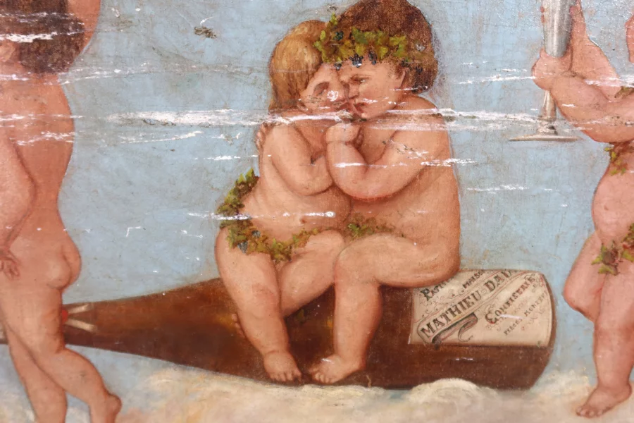 ÓLEO SOBRE LIENZO REPRESENTANDO QUERUBINES