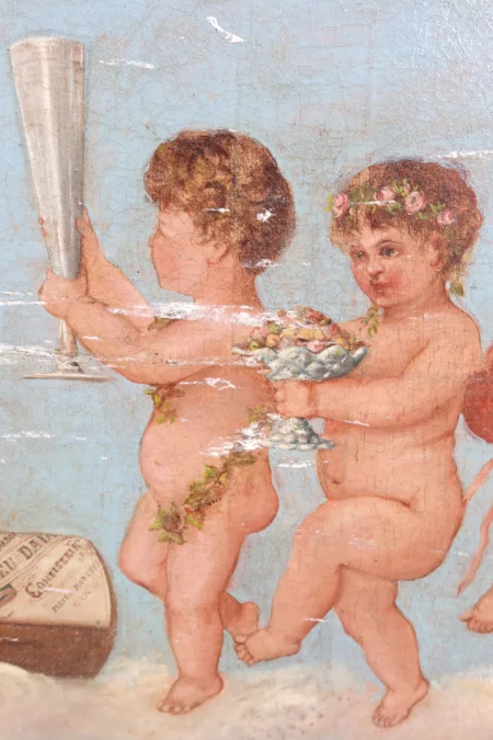 ÓLEO SOBRE LIENZO REPRESENTANDO QUERUBINES