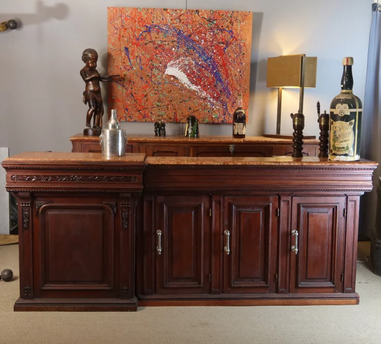 BARRA DE BAR Y RESPALDO DE ROBLE